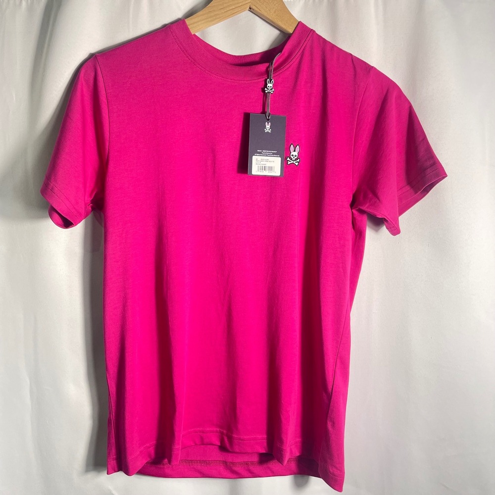 NWT Psycho Bunny Girls' Crew Neck Tee Large 14-16 Wild‎ BerryT-Shirt Hot Pink